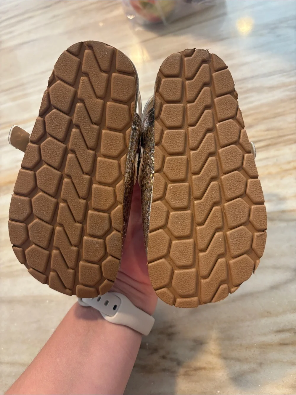 GAP Kids Glitter Pink Gold Mary Jane Moccasins